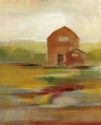 Framed Hillside Barn II v2 Print