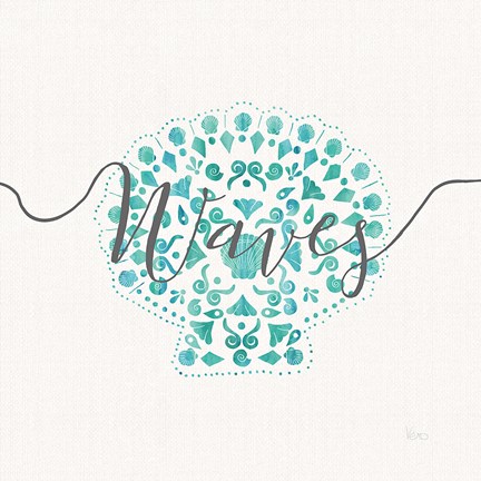 Framed Sea Charms III Gray Words Print