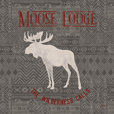 Framed Soft Lodge IV Dark with Red Print