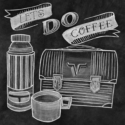 Framed Let&#39;s Do Coffee Chalk Print