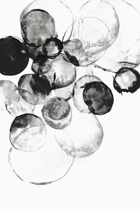 Framed Black Rings I Print