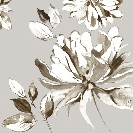 Framed Botanical Gray I Print