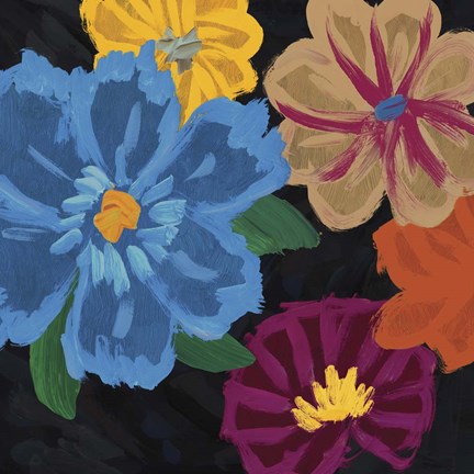 Framed Bright Flowers II Print