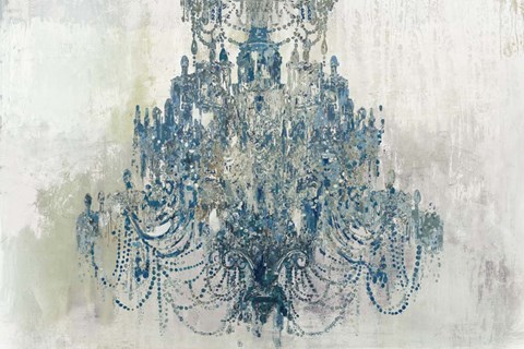 Framed Blue Chandelier Print
