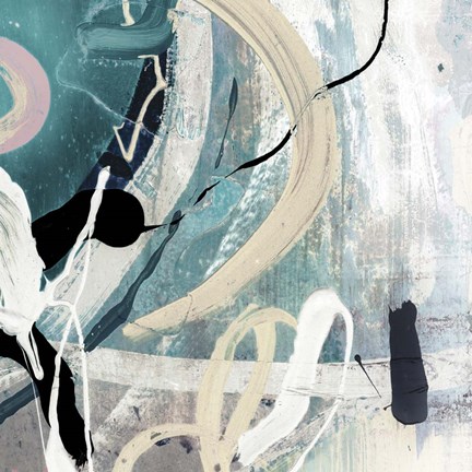 Framed Tangled III Teal Print