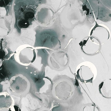 Framed Teal Spatter III Print