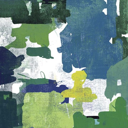 Framed Block Paint II Green Print