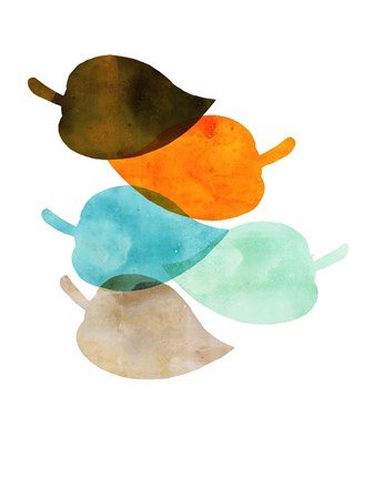 Framed Mod Leaves II Print