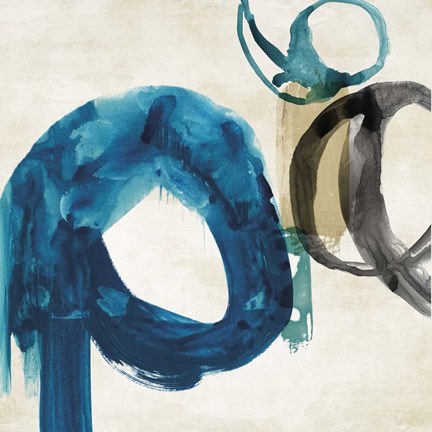Framed Blue Ring I Print