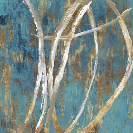 Framed Teal Abstract II Print