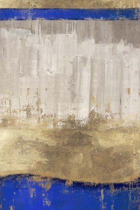 Framed Indigo Abstract I Print