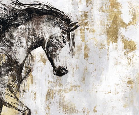Framed Equestrian Gold III Print