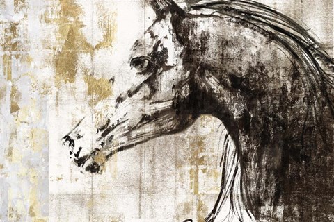 Framed Equestrian Gold IV Print