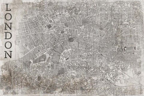 Framed Map London White Print