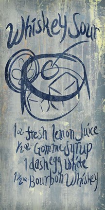 Framed Whiskey Sour Blue Print