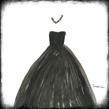 Framed Black Dress III Print