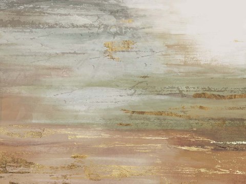 Framed Gold &amp; Blush Coast Print