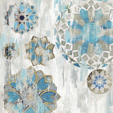 Framed Suzani Blue I Print