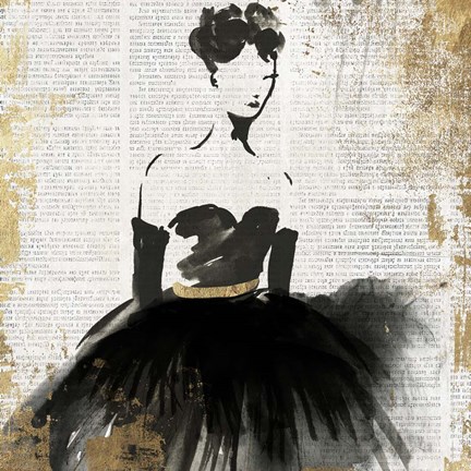 Framed Lady in Black II Print