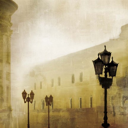 Framed Fog Town I Print