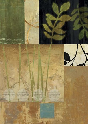 Framed Leaves of Green II Print
