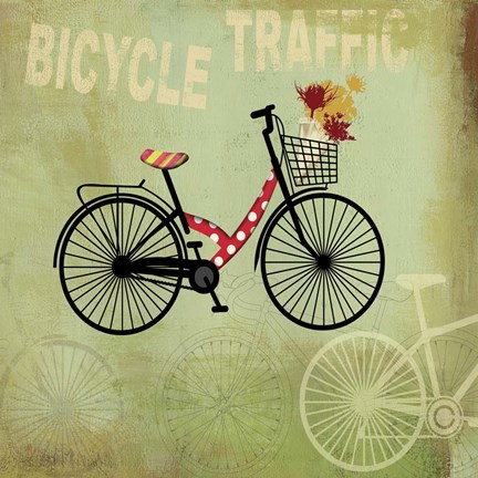 Framed Bicycle Traffic Print