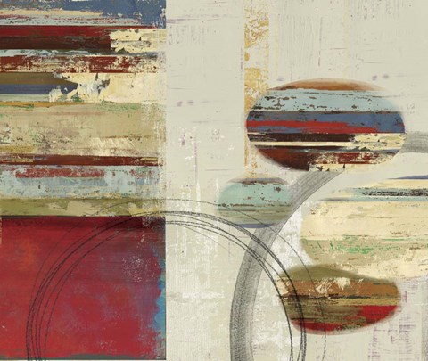 Framed Orbs and Stripes Print