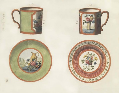 Framed Cups &amp; Saucers Print