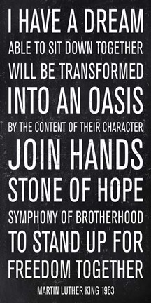 Framed Martin Luther King speech Print