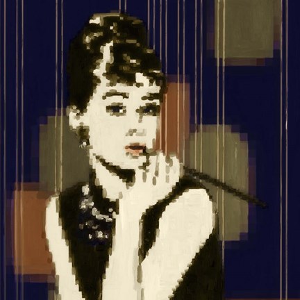 Framed Pixeled Hepburn Print