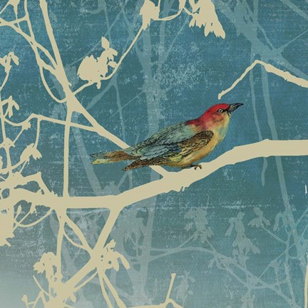 Framed Blue Bird I Print