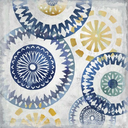 Framed Blue Ease I Print