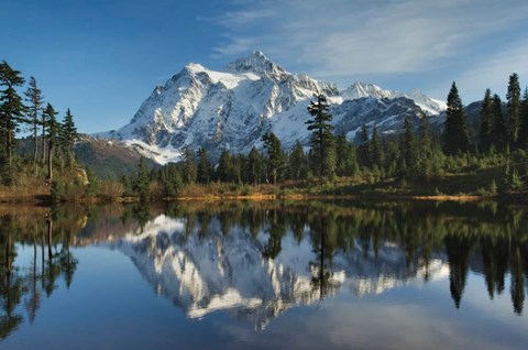 Framed Mount Shukan Reflection I Print