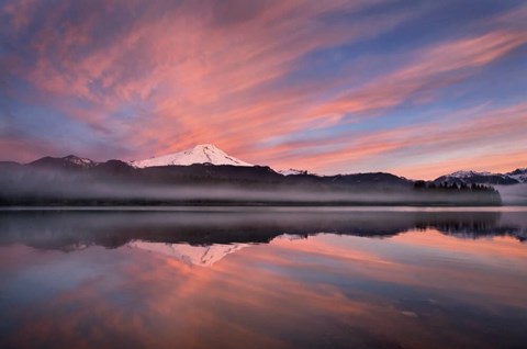 Framed Sunrise Over Mount Baker Print