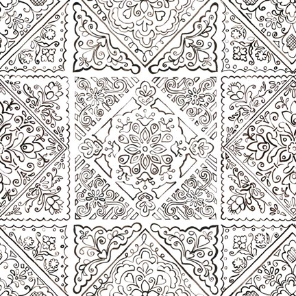 Framed Sunny Bouquet Pattern IIIB Print