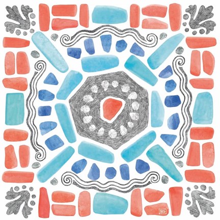 Framed Coastal Sea Life X Print