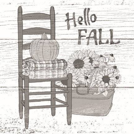 Framed Fall Cabin III Print