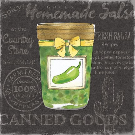 Framed Canning Kitchen III black Print