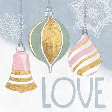 Framed Pastel Christmas III Print