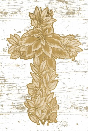 Framed Holiday Cross II Print