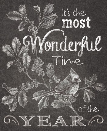 Framed Chalkboard Christmas Sayings III Print