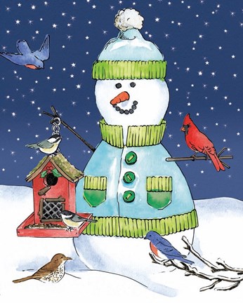 Framed Lodge Snowmen II Print