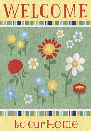 Framed Welcome Flowers Print