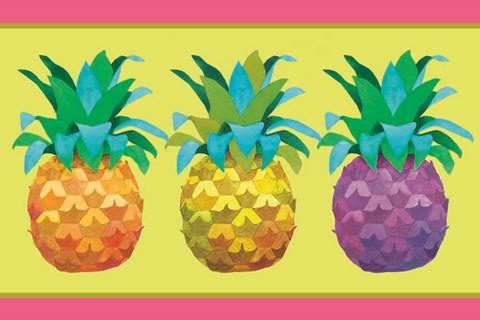 Framed Island Time Pineapples Print