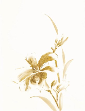 Framed Sumi Daylily IV Gold Print