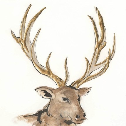 Framed Gilded Elk Print