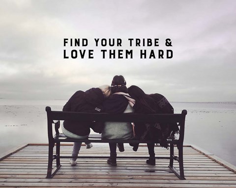 Framed Find Your Tribe - Friend Trio Color Print