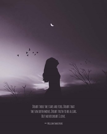 Framed Doubt Thou the Stars are Fire Shakespeare Night Scene Grayscale Print