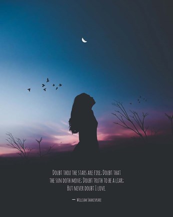 Framed Doubt Thou the Stars are Fire Shakespeare Night Scene Color Print