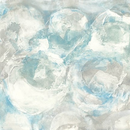 Framed Pale Blue Circles III Print